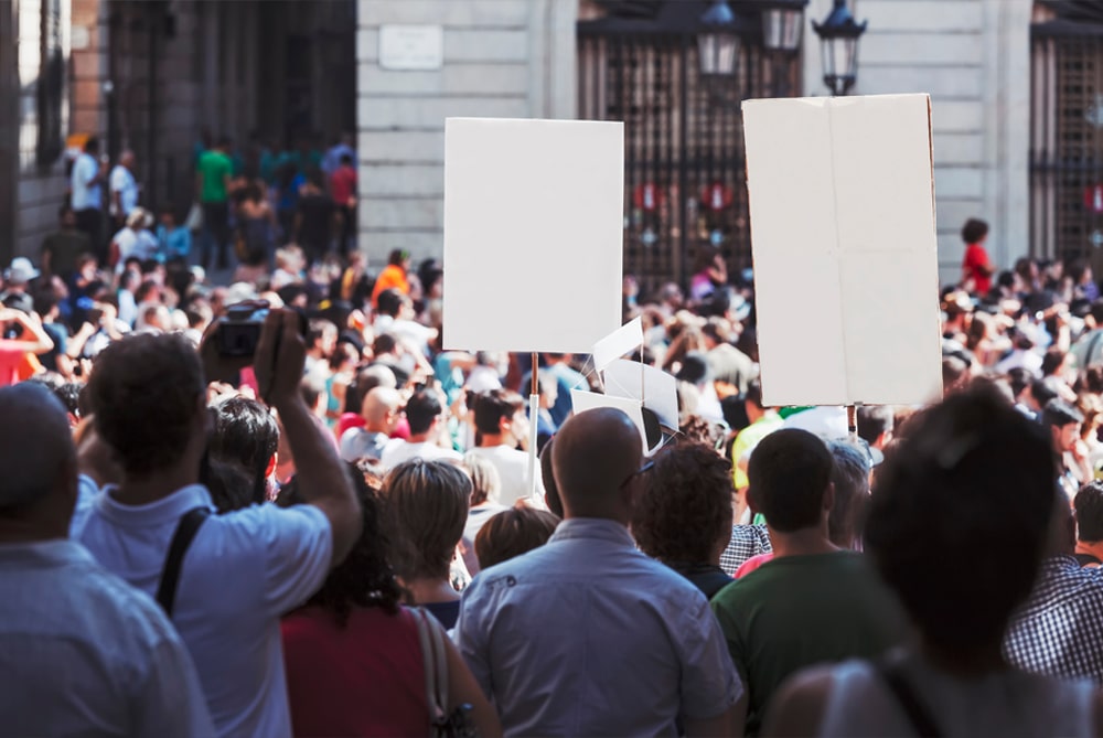 Peaceful civic gathering